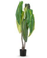 En kunstig plante Anthurium 150 cm med store blade i en potte.