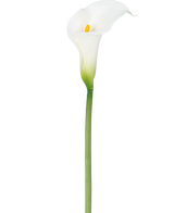 En kunstig lilje 84 cm hvid med et gult hjerte.