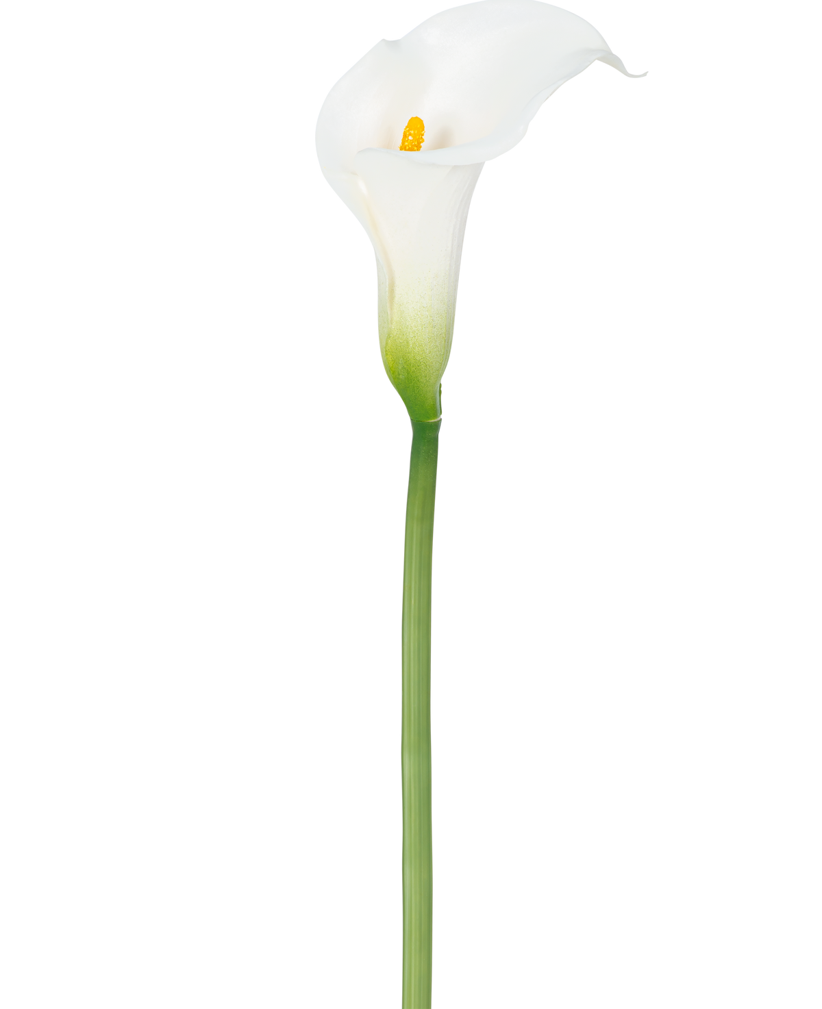 En kunstig lilje 84 cm hvid med et gult hjerte.