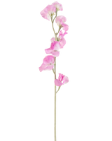 En enkelt kunstig blomsterært 64 cm pink har sarte, flæsede lyserøde kronblade og en lysegrøn stilk, mod en almindelig hvid baggrund.