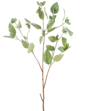 Artificial Branch Mint Leaf 97 cm grøn har flere tynde stængler med grønne ovale blade mod en almindelig hvid baggrund.