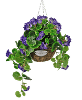Kunstig begonia rød i kurv UV 70cm