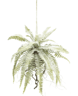 Kunstig hængeplante Frosted Fern på kugle 76 cm