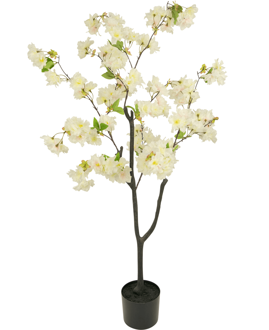 Kunstig kirsebærblomst 120 cm hvid