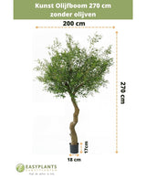 Kunstigt oliventræ 270 cm uden oliven