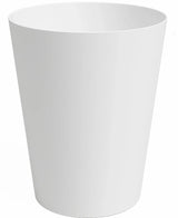 Porto Plantekasse Ø40cm x H50cm er en almindelig, hvid, cylindrisk plantekasse med en let udstrakt top, mod en hvid baggrund.
