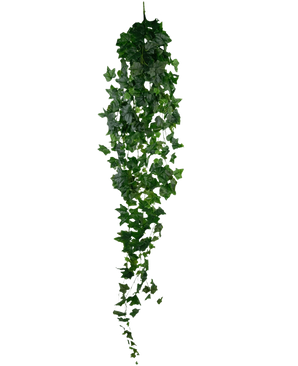 Artificial Ivy 180 cm green er en enkelt kunstig grøn efeu med tætte, spidse blade, der hænger lodret mod en almindelig hvid baggrund.
