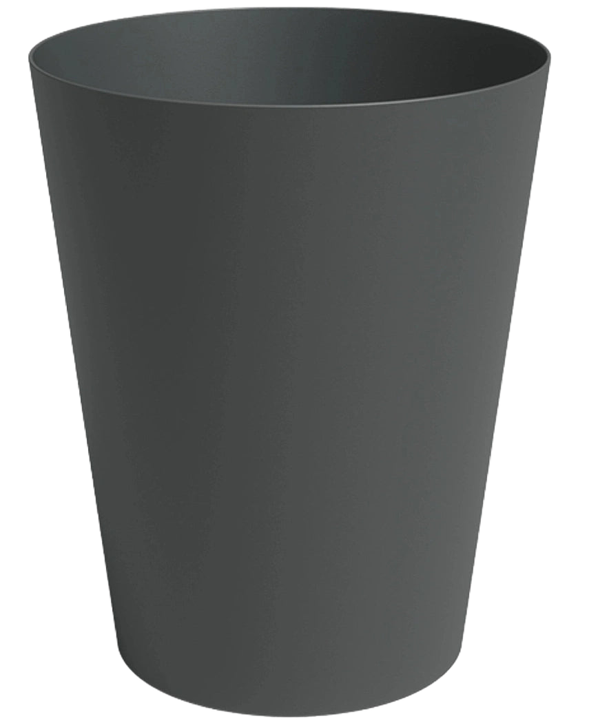 Plantekassen Porto Ø40cm x H50cm er en almindelig, mørkegrå, cylindrisk plantekasse med en let tilspidset form, vist mod en hvid baggrund.