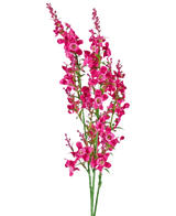 Artificial Flower Catnip 75 cm pink har en stilk af levende lyserøde kunstige blomster med grønne blade, isoleret på en hvid baggrund.