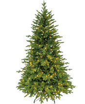 Kunstigt juletræ med lys
