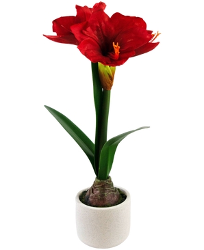 Kunstig blomst Amaryllis rød 48 cm