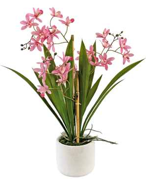 Kunstig plante Mini Cymbidium Real Touch 45 cm pink