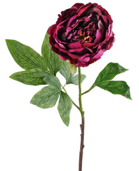 Kunstig blomst Pæon 61 cm aubergine