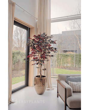 Brandhæmmende kunstig plante Ficus grøn/rød 180 cm