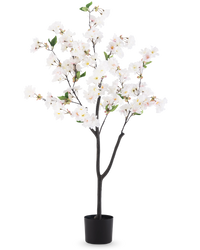 Kunstig kirsebærblomst 120 cm hvid