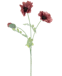 Kunstig blomst Valmue 73 cm Brun