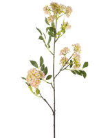 De Kunstbloem Wilde peen 102 cm paars heeft een lange, slanke stengel met trossen kleine paarse bloemen en groene bladeren, geïsoleerd op een witte achtergrond.
