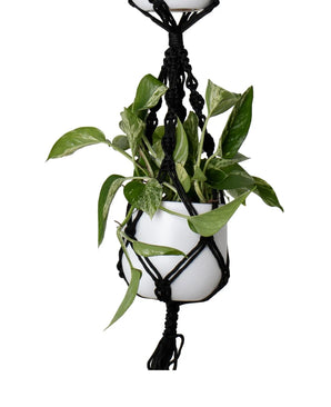 Hangtouw Macrame Double Spiral Knot Zwart Ø13 x H120 cm