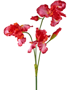 Kunnst blomst Iris 102 cm rød