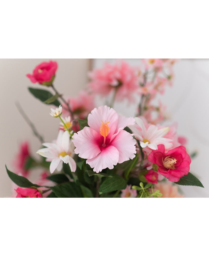 Kunstbloem Hibiscus 64 cm licht roze