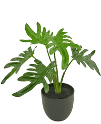 Kunstig Philodendron 26 cm i dekorativ krukke sort