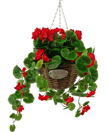 Kunstig begonia lilla i kurv UV 70cm