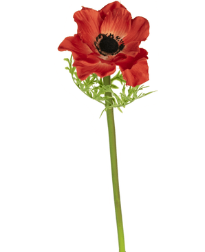 Kunstig blomst Anemone Deluxe 43 cm rød