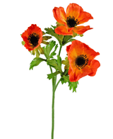 Kunstig blomst Anemone forgrenet 56 cm orange