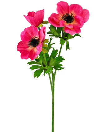 Kunstig blomst Anemone forgrenet 56 cm pink