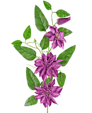 Kunstig blomst Clematis stor 81 cm lilla