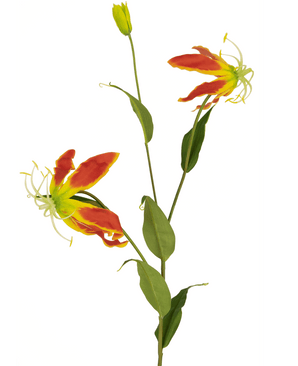 Kunstig blomst Gloriosa 81 cm rød/gul