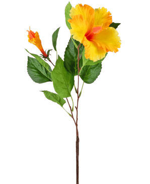 Kunstig blomst Hibiscus 73 cm gul