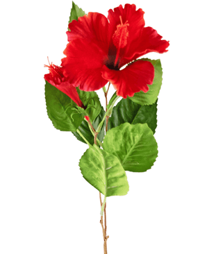 Kunstig blomst Hibiscus 73 cm rød