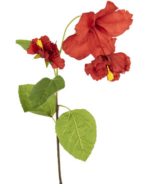 Kunstig blomst Hibiscus 92 cm rød