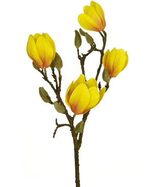 Kunstig blomst Magnolia 50 cm gul/orange