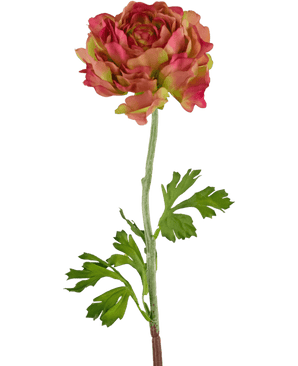 Kunstig blomst Ranunkel 51 cm pink/grøn