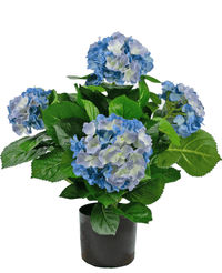 Kunstig hortensia 43 cm blå