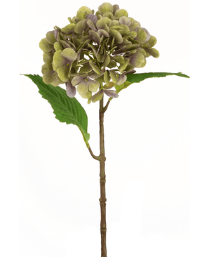 Kunstig hortensia Deluxe 55 cm grøn/lilla