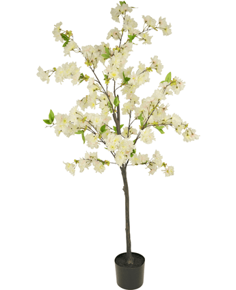 Kunstig kirsebærblomst 150 cm hvid