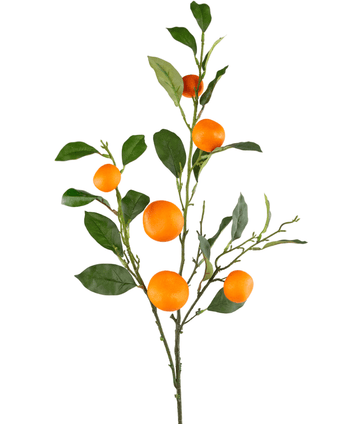 Kunstig mandarin-gren 104 cm orange