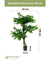 Kunstig plante Ficus Crazy 120 cm