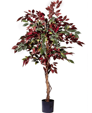 Kunstig plante Ficus grøn/rød 150 cm