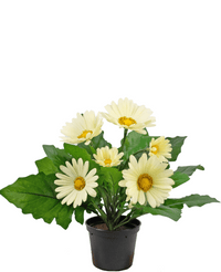 Kunstig plante Gerbera 28 cm hvid