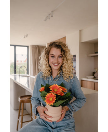 Kunstig plante Gerbera 28 cm orange