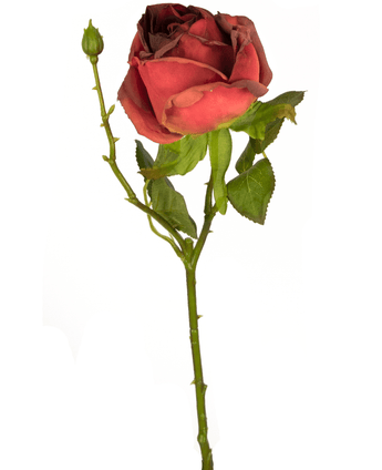 Kunstig rose Deluxe 45 cm rød