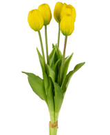 Kunstig tulipanbuket Real Touch Yellow 40 cm