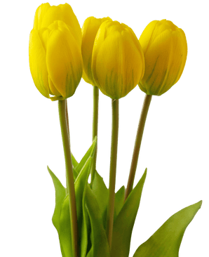 Kunstig tulipanbuket Real Touch Yellow 40 cm