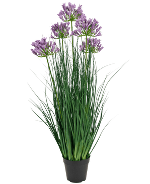 Kunstigt græs lilla Agapanthus løggræspotte 90 cm brandhæmmende