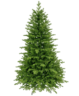 Det kunstige juletræ "Vinje" 100% PE er et frodigt, grønt kunstigt juletræ med tætte PE-grene og en symmetrisk, naturlig form, som står udekoreret mod en almindelig hvid baggrund.