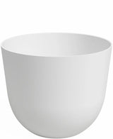Plantekaret Havanna Ø20cm x H17cm er en almindelig, hvid, rund urtepotte med glatte, let tilspidsede sider og en bred åbning, afbilledet mod en hvid baggrund.